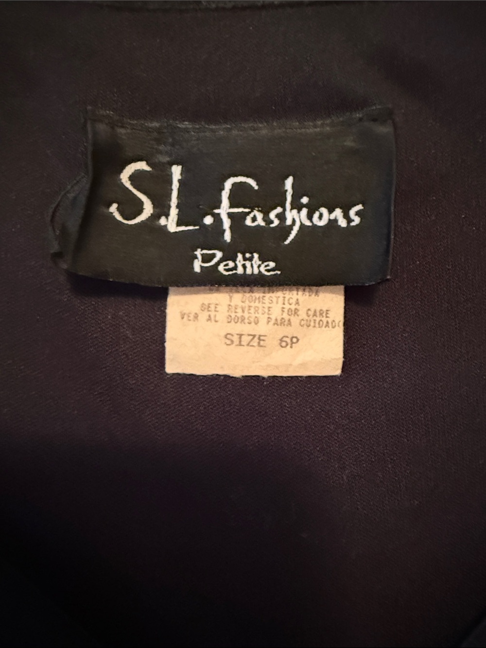 S.L. Fashions Vintage Black V-Neck Asymmetrical Midi Dress - Picture 4 of 7